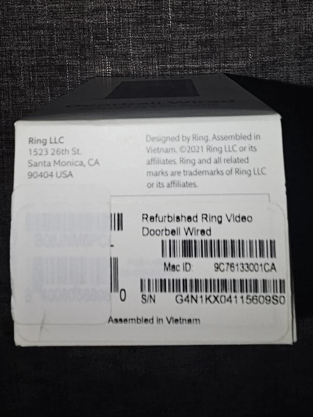 Ring video doorbell